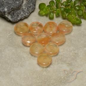 Carnelian Gemstones in 5.3 x 5.3 mm Size for Sale, Carnelian Stones in Medium Orange Color
