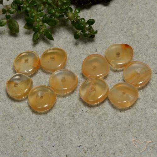 3.41 ctw Orange Carnelian Stones, Natural Carnelian in Rondelle Shape for Sale