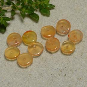 3.36 ctw Orange Carnelian Gemstones, Carnelian Gems in Rondelle Shape for Sale.