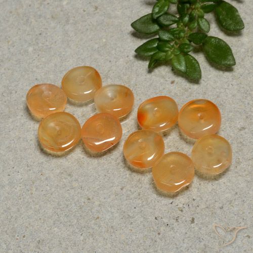 4.64 ct Rondelle Cut Carnelian, 5.6 x 5.1 mm From India, Photo A