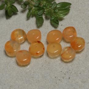 5.59 ctw Orange Carnelian Stones, Natural Carnelian in Rondelle Shape for Sale