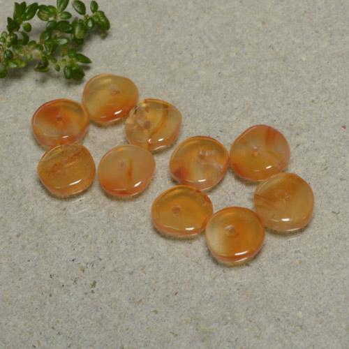 Medium Orange Carnelian Gem - 0.6ct Rondelle (ID: 480316)