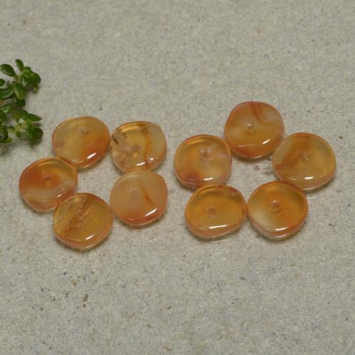 6.08 ctw Orange Carnelian Stones, Natural Carnelian in Rondelle Shape for Sale