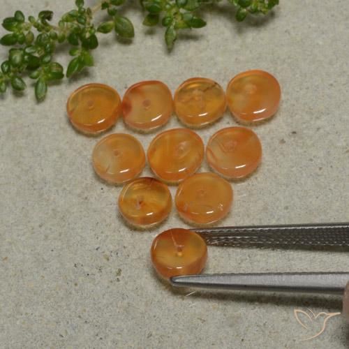 5.70 ctw Orange Carnelian Stones, Natural Carnelian in Rondelle Shape for Sale