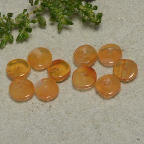 5.62 ctw Orange Carnelian Stones, Natural Carnelian in Rondelle Shape for Sale