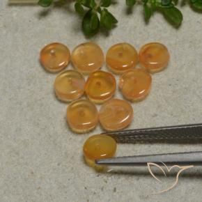 4.02 ctw Orange Carnelian Stones, Natural Carnelian in Rondelle Shape for Sale