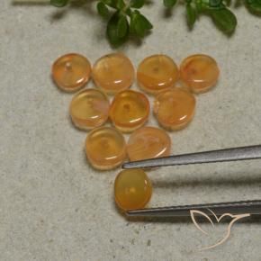 Carnelian Gemstones in 5.5 x 5.3 mm Size for Sale, Carnelian Stones in Medium-Light Orange Color