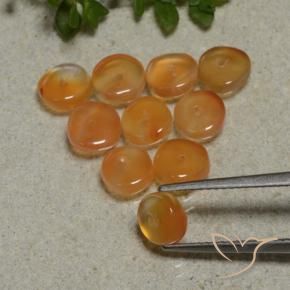 Carnelian Gemstones in 6 x 6 mm (calibrated) Size for Sale, Carnelian Stones in Dark Orange Color