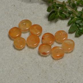 Dark Orange Carnelian Gem - 0.5ct Rondelle (ID: 480409)