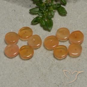 5.19 ctw Orange Carnelian Stones, Natural Carnelian in Rondelle Shape for Sale