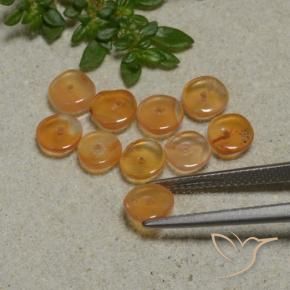 Carnelian Gemstones in 5.7 x 5.6 mm Size for Sale, Carnelian Stones in Orange-Gold Color