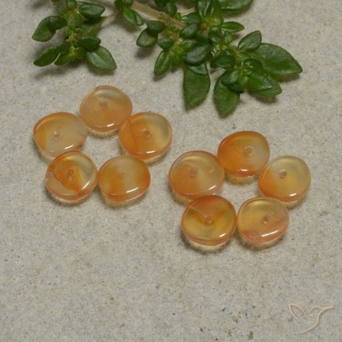 Medium Orange Carnelian Gem - 0.3ct Rondelle (ID: 480413)