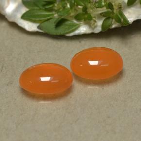2.14 ctw Orange Carnelian Stones, Natural Carnelian in Oval Cabochon Shape for Sale