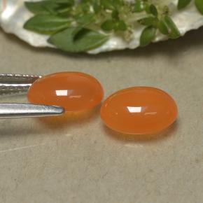 Carnelian Gemstones in 8 x 6 mm (calibrated) Size for Sale, Carnelian Stones in Orange Color