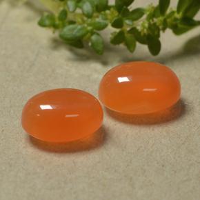2.93 ctw Orange Carnelian Stones, Natural Carnelian in Oval Cabochon Shape for Sale