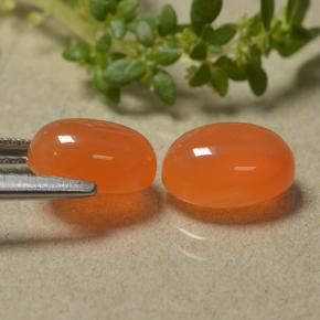 Carnelian Gemstones in 8 x 6 mm (calibrated) Size for Sale, Carnelian Stones in Orange Color