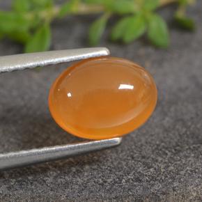 1.25 ct Orange Carnelian Stone, Natural Carnelian in Oval Cabochon Shape for Sale
