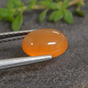 Carnelian Gemstone in 8 x 6 mm (calibrated) Size for Sale, Carnelian Stone in Medium Orange Color