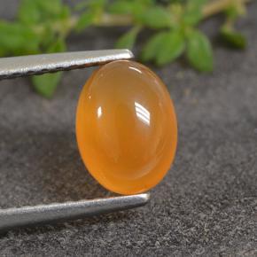 Medium Orange Carnelian Gem - 1.5ct Oval Cabochon (ID: 495478)