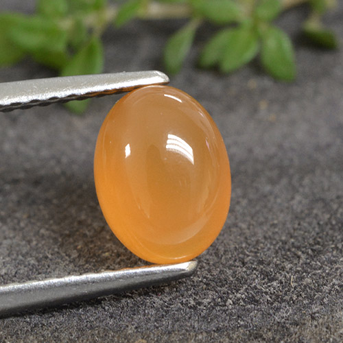 Medium Orange Carnelian Gem - 1.5ct Oval Cabochon (ID: 495485)