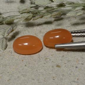 Carnelian Gemstones in 8.3 x 6.3 mm Size for Sale, Carnelian Stones in Reddish Orange Color