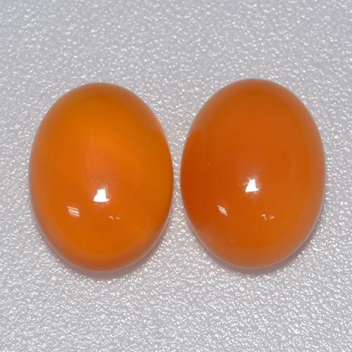 2.61 ctw Orange Carnelian Stones, Natural Carnelian in Oval Cabochon Shape for Sale