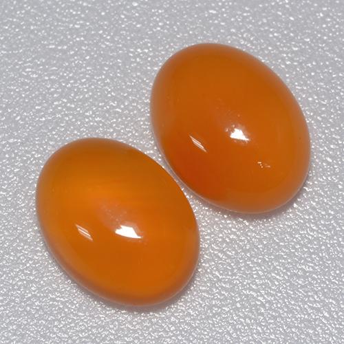 Carnelian Gemstones in 8 x 6 mm (calibrated) Size for Sale, Carnelian Stones in Reddish Orange Color