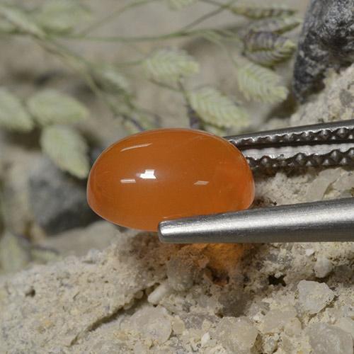 Carnelian Gemstone in 8 x 6 mm (calibrated) Size for Sale, Carnelian Stone in Medium Orange Color