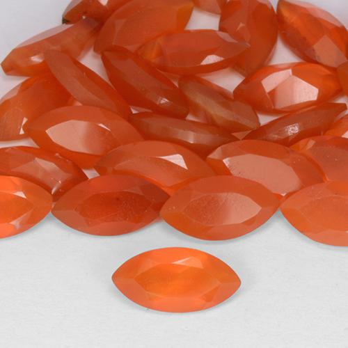 0.51 ct Orange Carnelian Gemstone, Carnelian Gem in Marquise Facet Shape for Sale.
