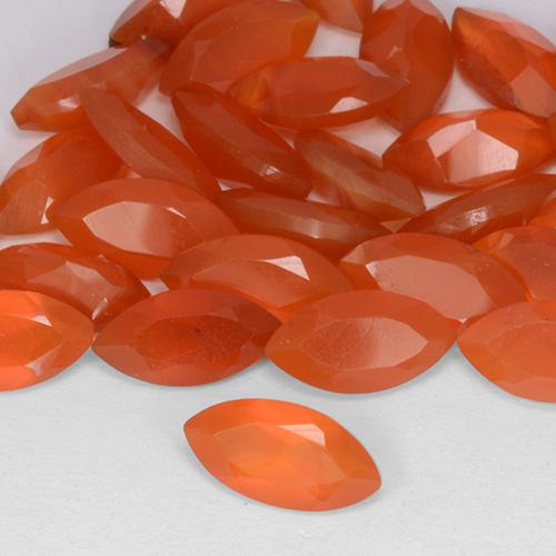 0.51 ct Orange Carnelian Stone, Natural Carnelian in Marquise Facet Shape for Sale