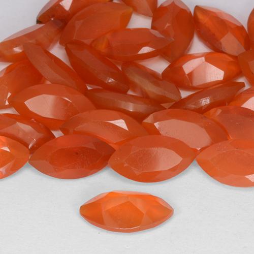 Carnelian Gemstone in 8 x 4.1 mm Size for Sale, Carnelian Stone in Deep Reddish Orange Color