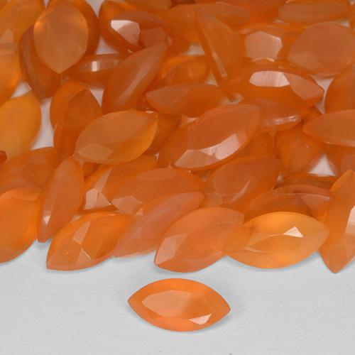 0.51 ct Orange Carnelian Stone, Natural Carnelian in Marquise Facet Shape for Sale
