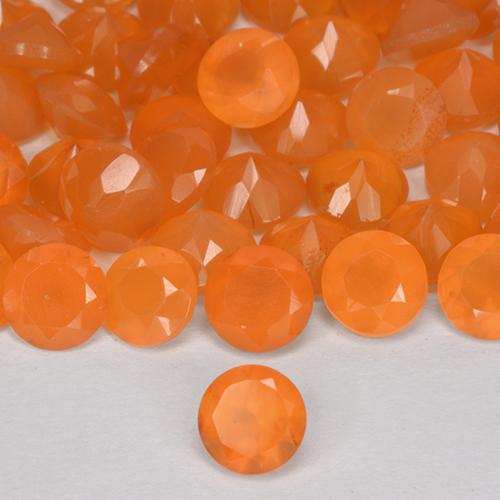 0.25 ct Orange Carnelian Stone, Natural Carnelian in Round Facet Shape for Sale