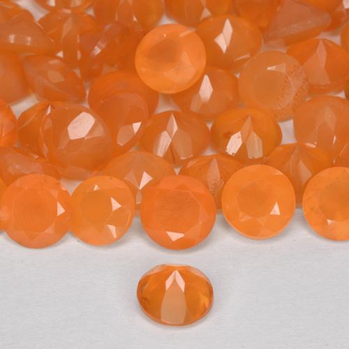 Carnelian Gemstone in 4 mm (calibrated) Size for Sale, Carnelian Stone in Medium Orange Color