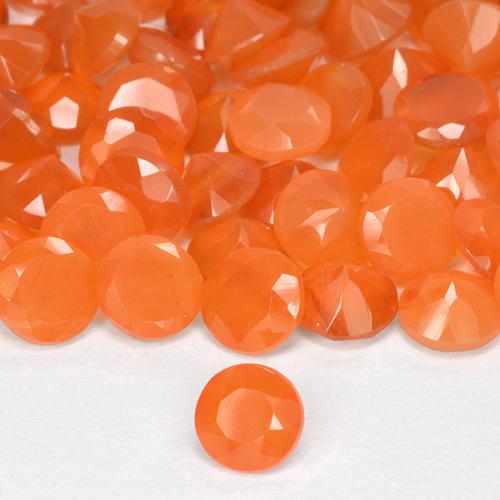 0.25 ct Orange Carnelian Stone, Natural Carnelian in Round Facet Shape for Sale