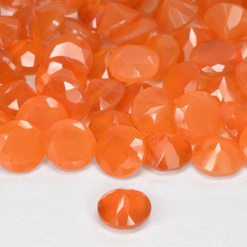 Carnelian Gemstone in 4.2 mm Size for Sale, Carnelian Stone in Bright Orange Color
