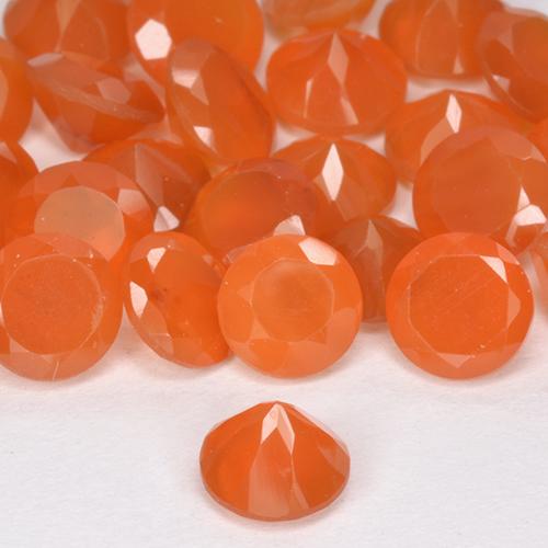 Carnelian Gemstone in 5 mm (calibrated) Size for Sale, Carnelian Stone in Bright Orange Color