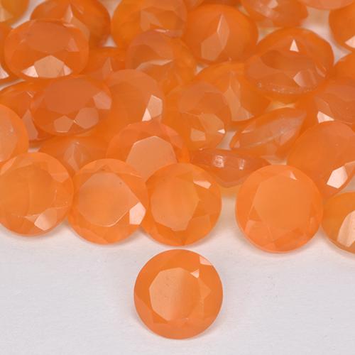 0.67 ct Orange Carnelian Stone, Natural Carnelian in Round Facet Shape for Sale