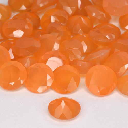 Carnelian Gemstone in 6 mm (calibrated) Size for Sale, Carnelian Stone in Bright Orange Color