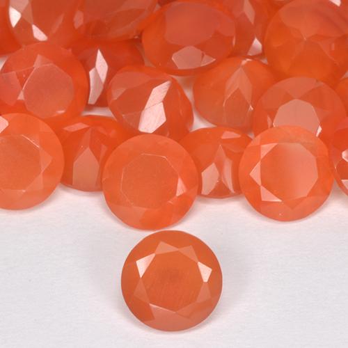 Fire Orange Карнеол Камень - 0.7ct Круглая Фасетная Огранка (ID: 513158)