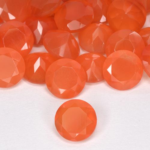0.69 ct Orange Carnelian Stone, Natural Carnelian in Round Facet Shape for Sale
