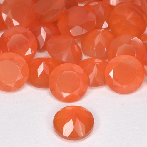 Carnelian Gemstone in 6 mm (calibrated) Size for Sale, Carnelian Stone in Fire Orange Color