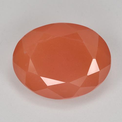 9.10 ct Orange Carnelian Gemstone, Carnelian Gem in Oval Facet Shape for Sale.