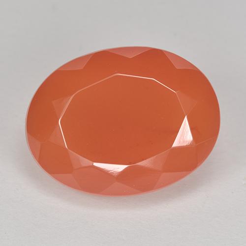 Красновато-оранжевый Карнеол Камень - 9.5ct Фасетный Овал (ID: 513199)