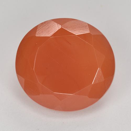 Reddish Orange Carnelian Gem - 9.6ct Oval Facet (ID: 513203)