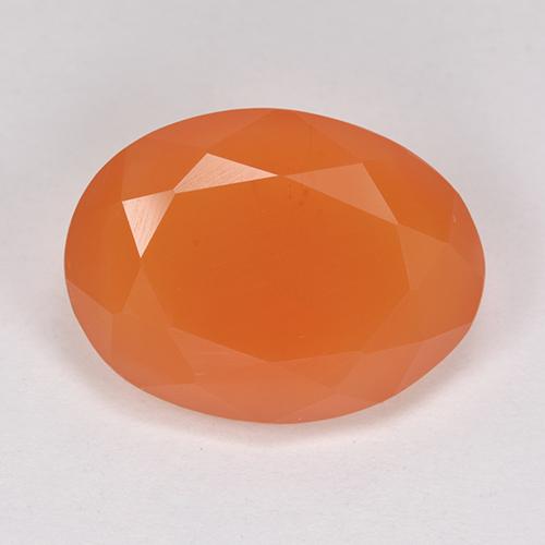 7.95 ct Orange Carnelian Gemstone, Carnelian Gem in Oval Facet Shape for Sale.