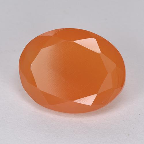 6.38 ct Orange Carnelian Stone, Natural Carnelian in Oval Facet Shape for Sale