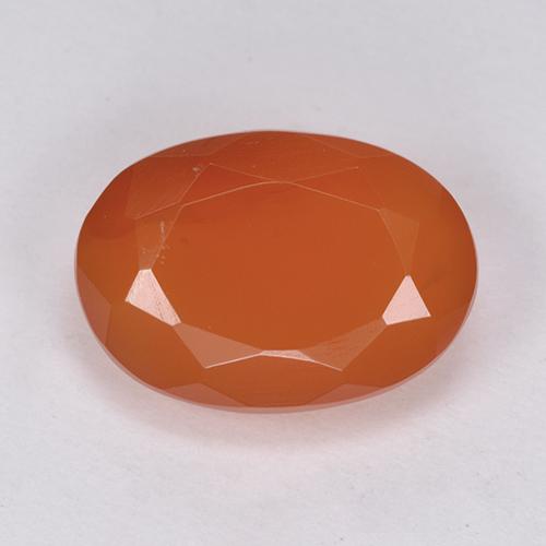 Light Orange Red Карнеол Камень - 5.2ct Фасетный Овал (ID: 513405)