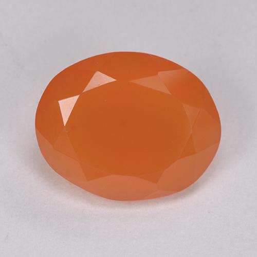 3.90 ct Orange Carnelian Stone, Natural Carnelian in Oval Facet Shape for Sale