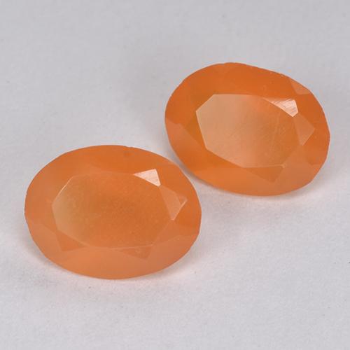1.80 ctw Orange Carnelian Stones, Natural Carnelian in Oval Facet Shape for Sale